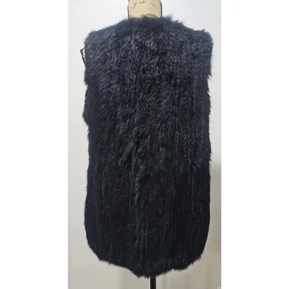 525 America Lux Rabbit Fur Vest, 100% Real Dyed Rabbit Fur, Womens Sz S, New